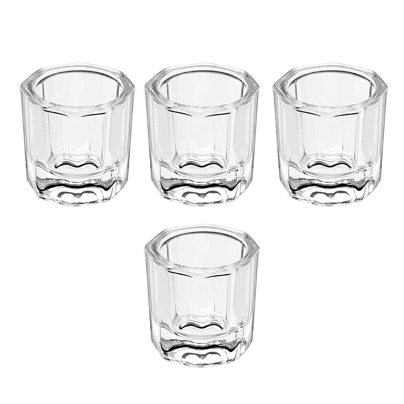 NAILWIND Dappen Dish Cups for Nail Art Acrylic Liquid - Clear Glass Nail Monomer Liquid Bowl Dampen Dish Powder Holder, Acrylic Glass Jar for Nails (pack of 2) - Image 1