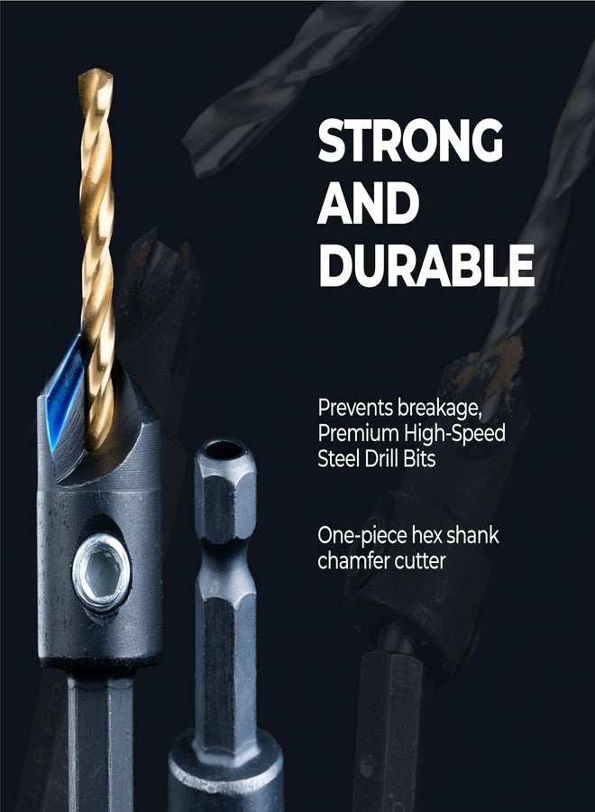 toolant #4#6#8#10#12 Countersink Drill Bit Set(Pro), 5Pcs - Image 4