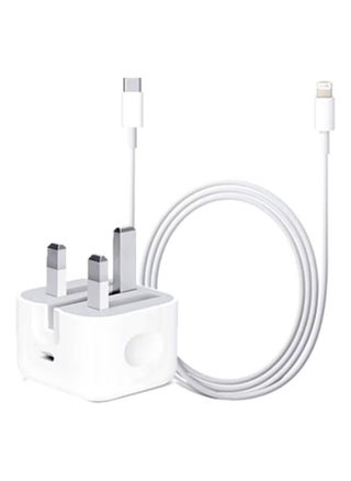 USB-C Power Adapter With Type-C To Lightning Cable 20W White - pzsku/Z8348AD2A1818D5117B29Z/45/_/1739277036/aebd6a43-5e5c-4bb0-be78-427961040bc1