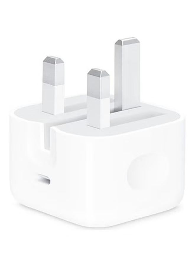 USB-C Power Adapter With Type-C To Lightning Cable 20W White