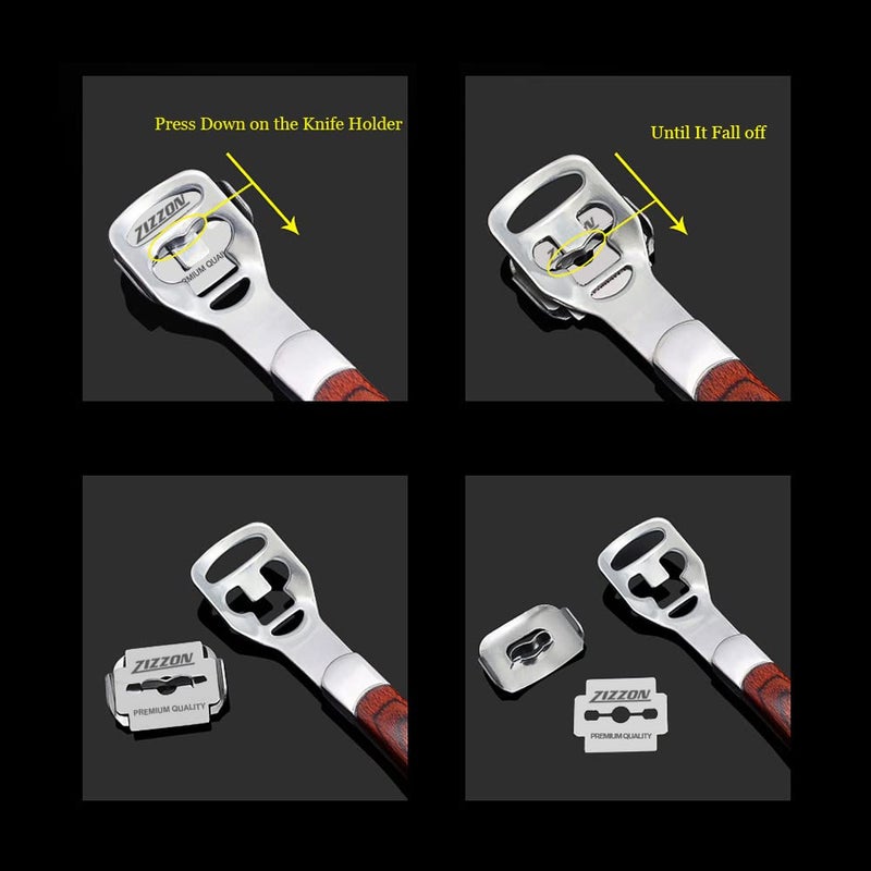 ZIZZON Foot Care Pedicure Callus Shaver Hard Skin Remover Wood Handle 70 Blades - Image 5