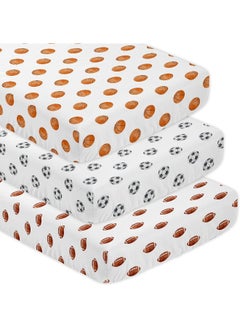 Sweet Jojo Designs Sweet Jojo Designs Sports Theme Boy Baby Fitted Crib Sheet Set Infant Newborn Nursery Toddler Bed Room Standard Mattress 3p Football Basketball Soccer Watercolor Vintage Sport Themed Balls  - Image 1