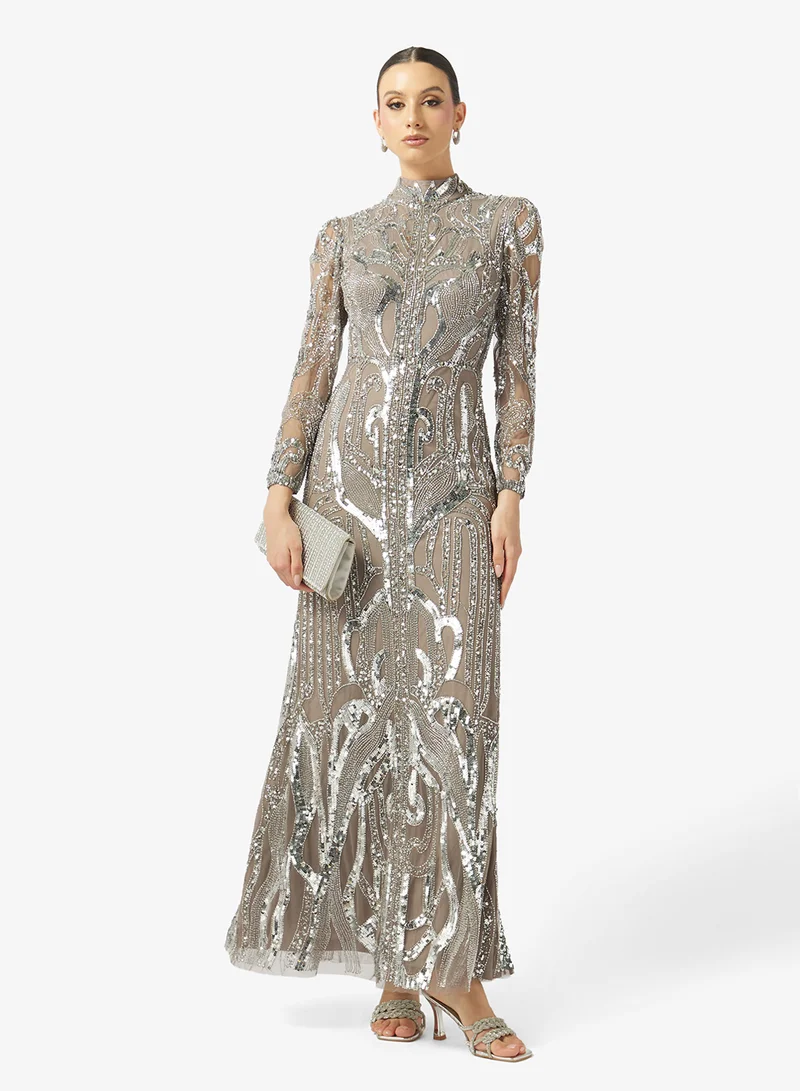 Amelia Rose  Embellished Maxi Dress for Women | Best Price UAE