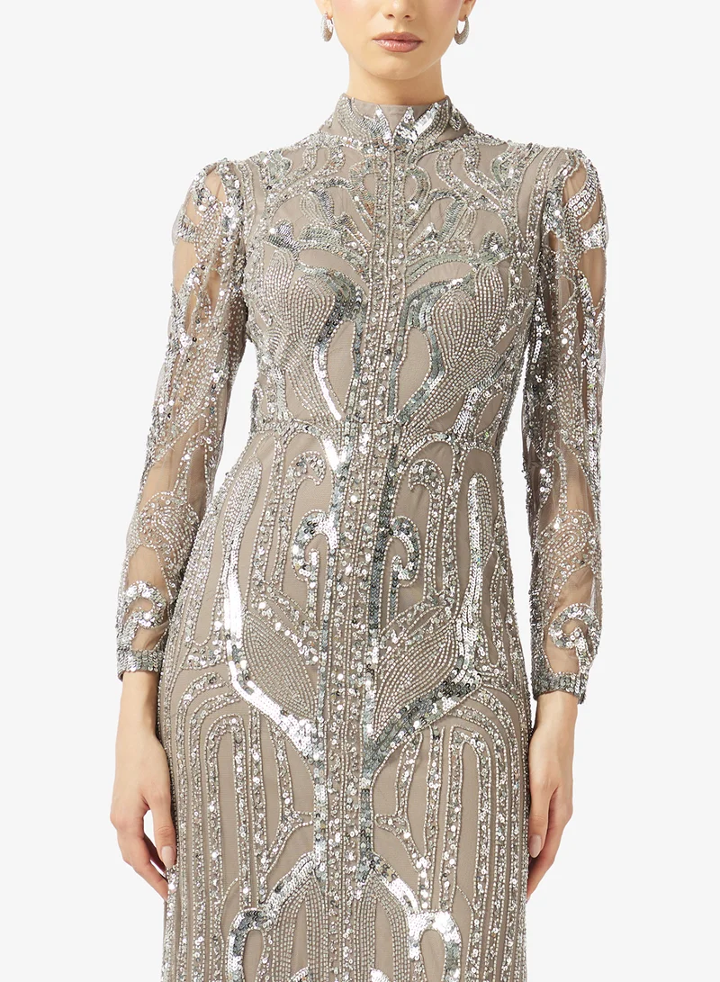 Amelia Rose  Embellished Maxi Dress for Women | Best Price UAE