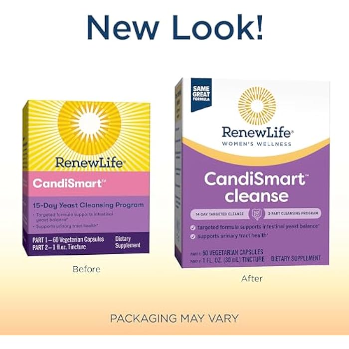 Renew Life Adult Cleanse - CandiSmart - 15-Day Yeast Cleansing Program - 2-Part Kit - Gluten & Dairy Free - 60 Vegetarian Capsules + 1 Fl. Oz. Tincture - Image 2