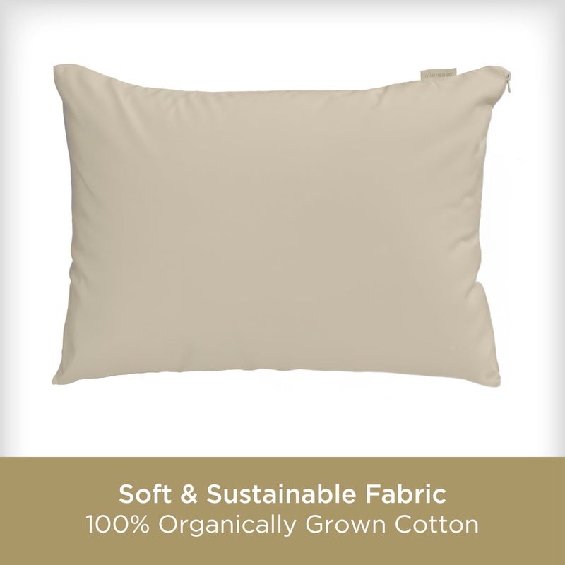 Aller-Ease AllerEase Organically Grown Soft Cotton Allergy Defense Zippered Pillow Protector- Standard/Queen- 2 Pack - Image 4