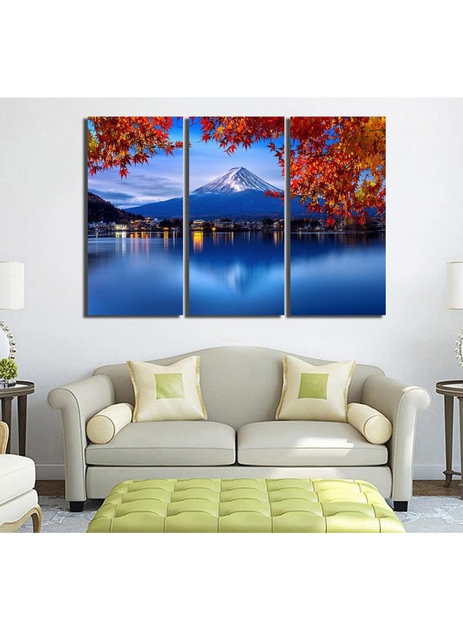 BP Design Solution Mountain Sun Board and Vinyl Frame Wall Painting (24x36 inch in Three Part, Each Part 12x24, Multicolour) - Image 2