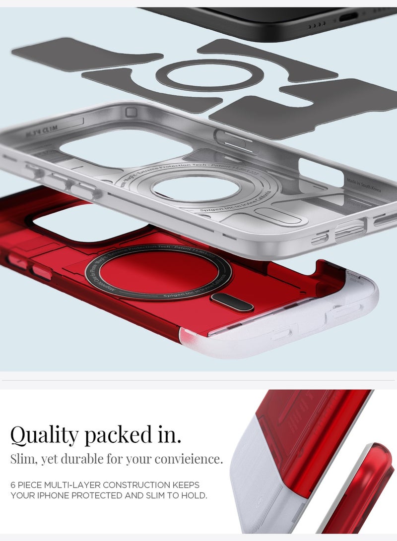 Spigen Classic C1 MagFit for iPhone 16 Pro MAX Case Cover with MagSafe & Extreme Protection Tech - Ruby - Image 5