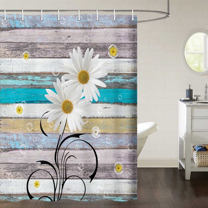 JAWO JAWO RV Shower Curtain  Camper Shower Curtain for RV Travel Trailer  Camping Trailer Shower Curtain for Camper Size Shower Curtain for Trailer RV Camper Shower Curtain  Hooks Include  47X64 in - Image 2