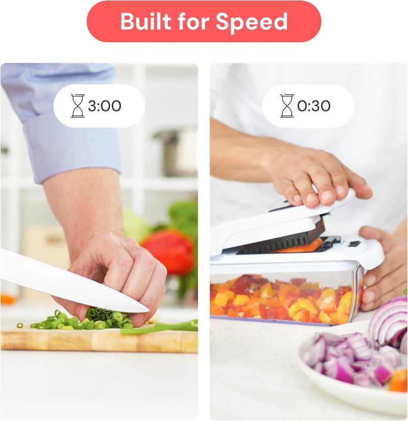 Fullstar Vegetable Chopper - Spiralizer Vegetable Slicer - Onion Chopper with Container - Pro Food Chopper - Slicer Dicer Cutter - 4 Blades - Image 3