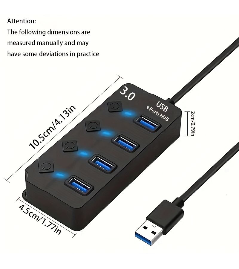 محطة توسعة USB مع 4 منافذ USB 3.0 لتقسيمها لأجهزة الكمبيوتر المحمولة والمكتبية - Image 2