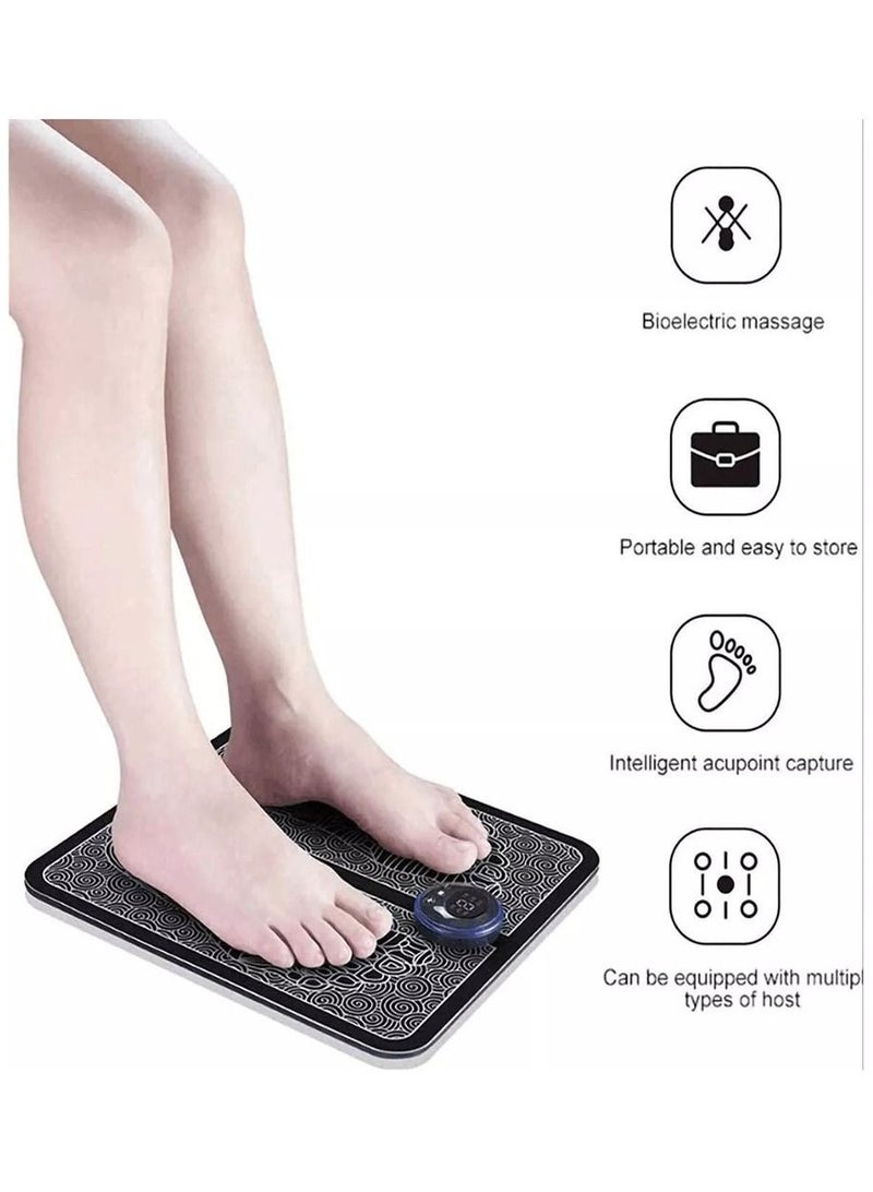 حصيرة مدلك القدم EMS 8 أوضاع كهربائية محمولة للساق والقدم محفز لعضلات التدليك لتخفيف الضغط | وسادة مساج للقدم لتخفيف الآلام وتخفيف الدورة الدموية للقدم - Image 4