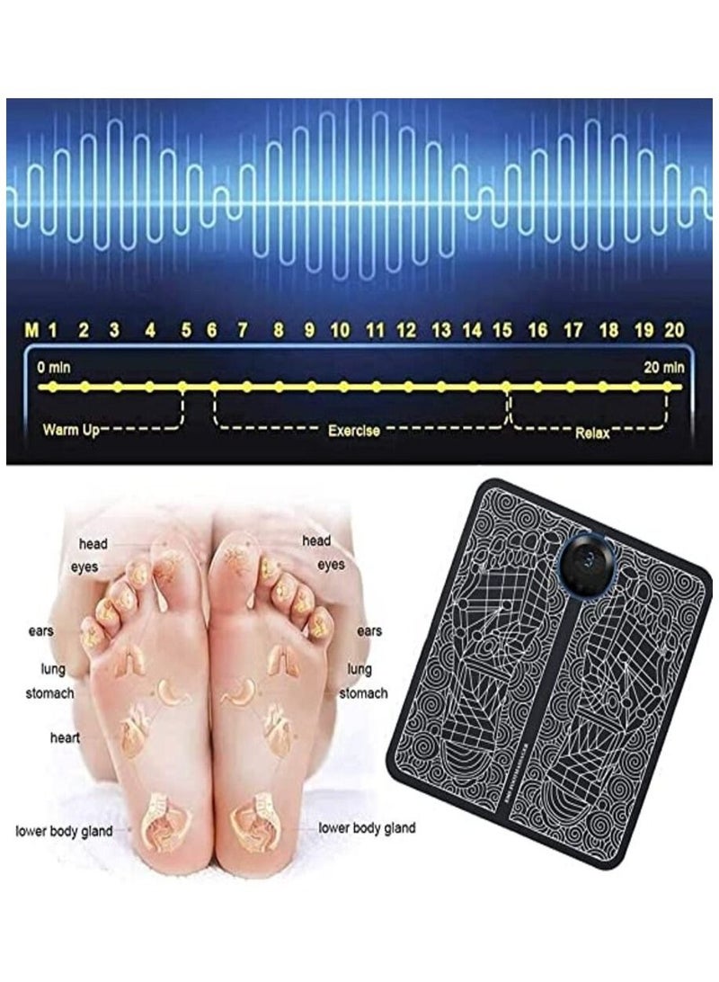 حصيرة مدلك القدم EMS 8 أوضاع كهربائية محمولة للساق والقدم محفز لعضلات التدليك لتخفيف الضغط | وسادة مساج للقدم لتخفيف الآلام وتخفيف الدورة الدموية للقدم - Image 5