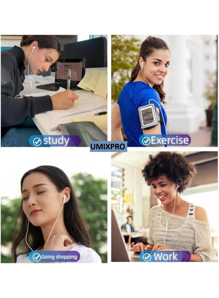 أوميكسبرو سماعات أذن سلكية USB C مع ميكروفون وتحكم في مستوى الصوت، سماعات رأس مانعة للضوضاء لأجهزة ايفون، سامسونج، بكسل - Image 4