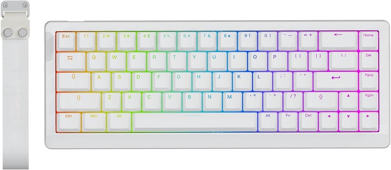 EPOMAKER HE68 Lite Hall Effect Gaming Keyboard, 8k Polling & 128K Scan Rate, 0.005mm Adjustable Trigger, 0.125ms Latency, 5-Layer Sound-Dampened, Snap Key, SOCD, A-RGB, Wired, Mac Software (White) - Image 1