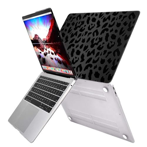 GABraden Compatible with MacBook Air 13 inch Case,2020 2019 2018 Release,(A2337 M1 A2179 A1932),with Touch ID and 2 Pack Keyboard Protectors,Laptop Plastic Hard Shell（Black Leopard Cheetah Pattern） - Image 3