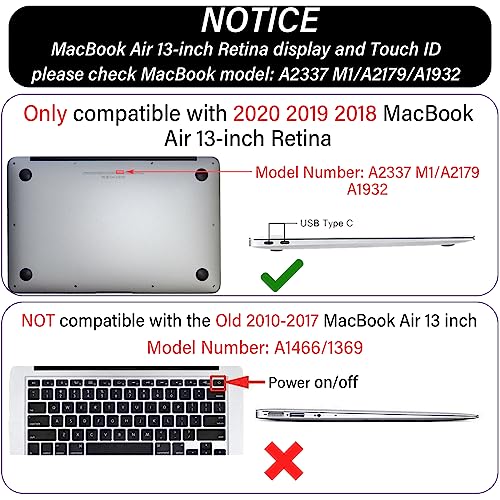 GABraden Compatible with MacBook Air 13 inch Case,2020 2019 2018 Release,(A2337 M1 A2179 A1932),with Touch ID and 2 Pack Keyboard Protectors,Laptop Plastic Hard Shell（Black Leopard Cheetah Pattern） - Image 5