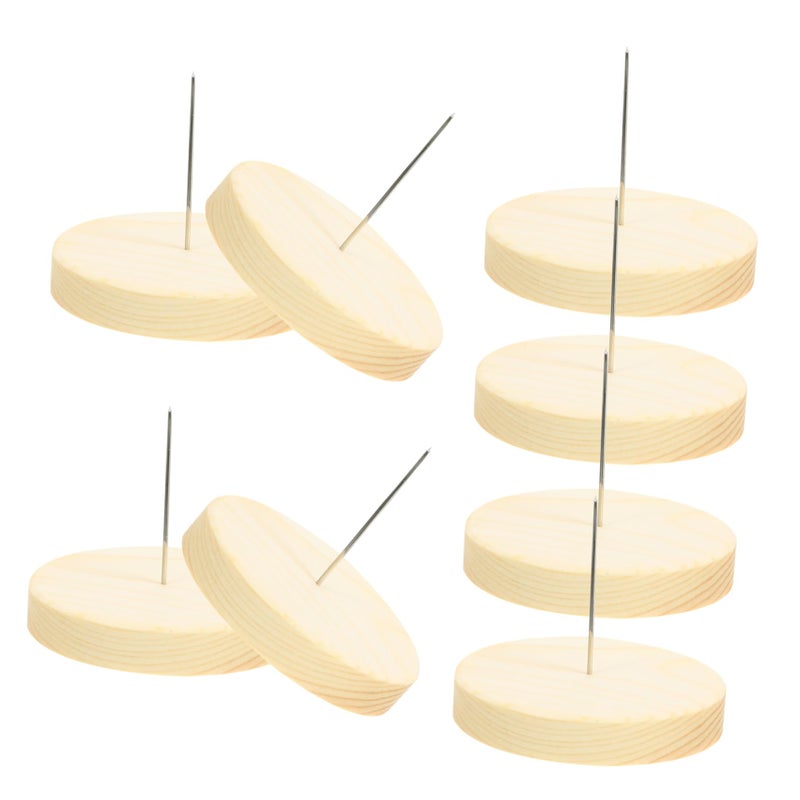 8 Pcs Crochet Doll Display Stand With Wooden Base And Felt Holder Storage Rack - Image 2