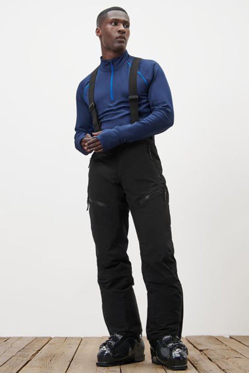 Tchibo Men Regular Fit Solid High Tech Pant, Black - Image 1