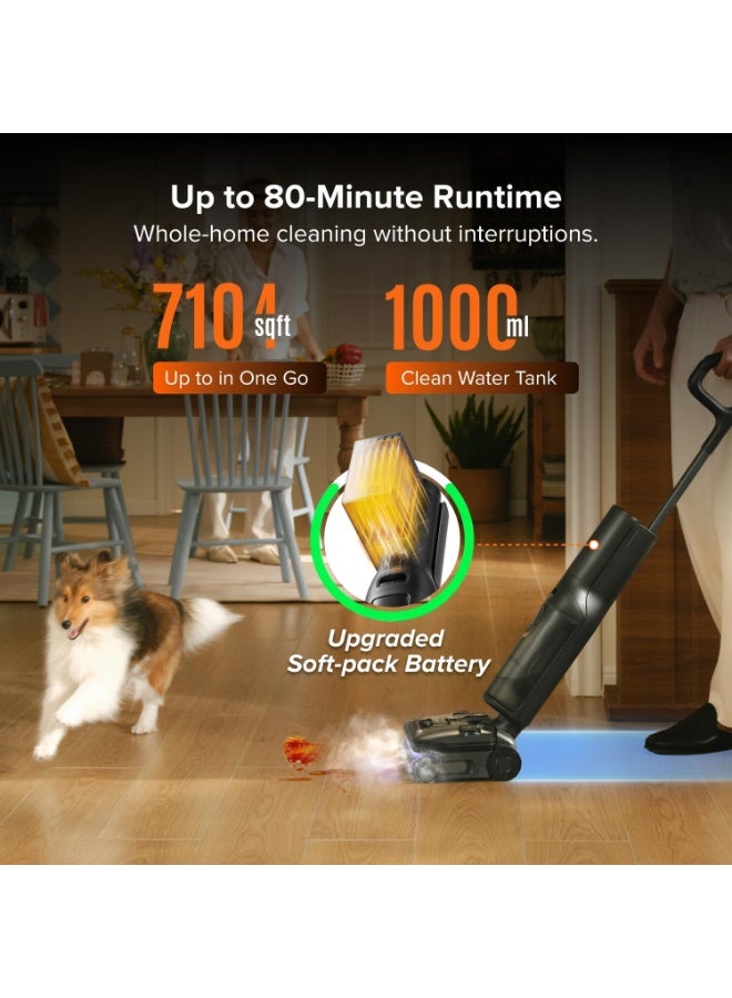 roborock F25 Steam Wet Dry Vacuum Mop Combo, 356°F Steam Cordless Vacuum Cleaner, 25000 Pa Suction for Hard Floor, 203°F Self-Cleaning Electric Mop, 80 Min Long Runtime for Whole-House Cleaning - Image 5