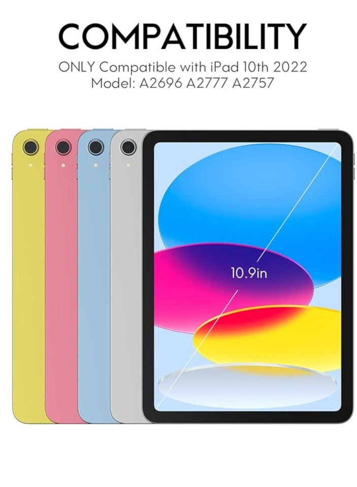 CHESONA for iPad 10th Generation keyboard Case with Arabic and English Keyboard, 3 Color Backlight, Multi-Touch Trackpad, Flip Stand Case with Pencil Holder, 2 Bluetooth Channels for iPad 10th 10.9 - Image 2