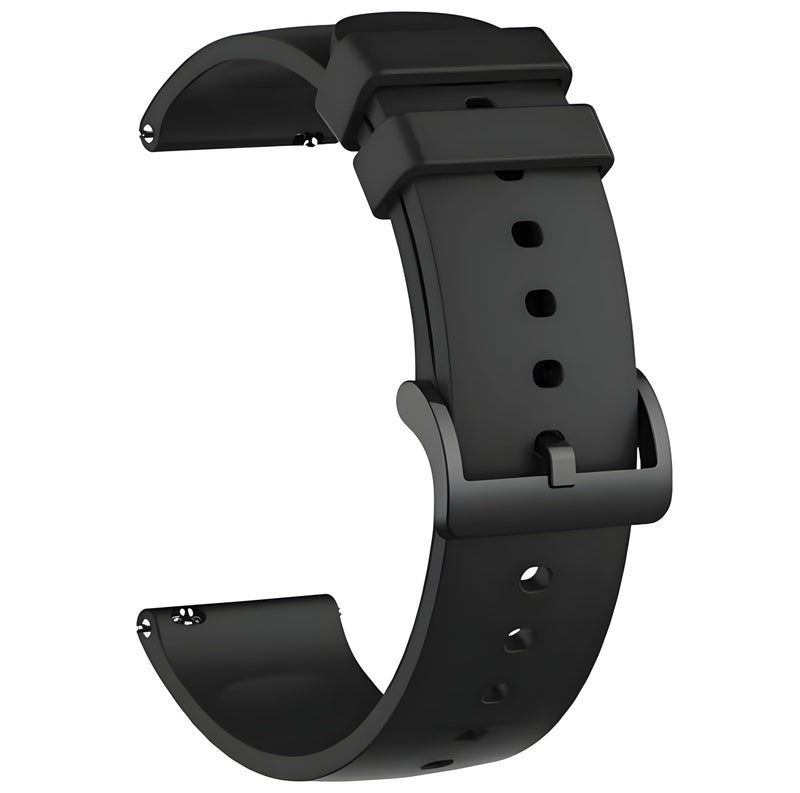 VEROX 22MM Smart Watch Strap Compatible with Galaxy Watch 3 45mm, Realme S/S Pro, OnePlus(46mm), ColorFit Pro 4/Pro 4 Max/Ultra/Ultra 2, Amazfit GTR (47mm)/ GTR 2E Compatible All 22MM Watch -Black - Image 1