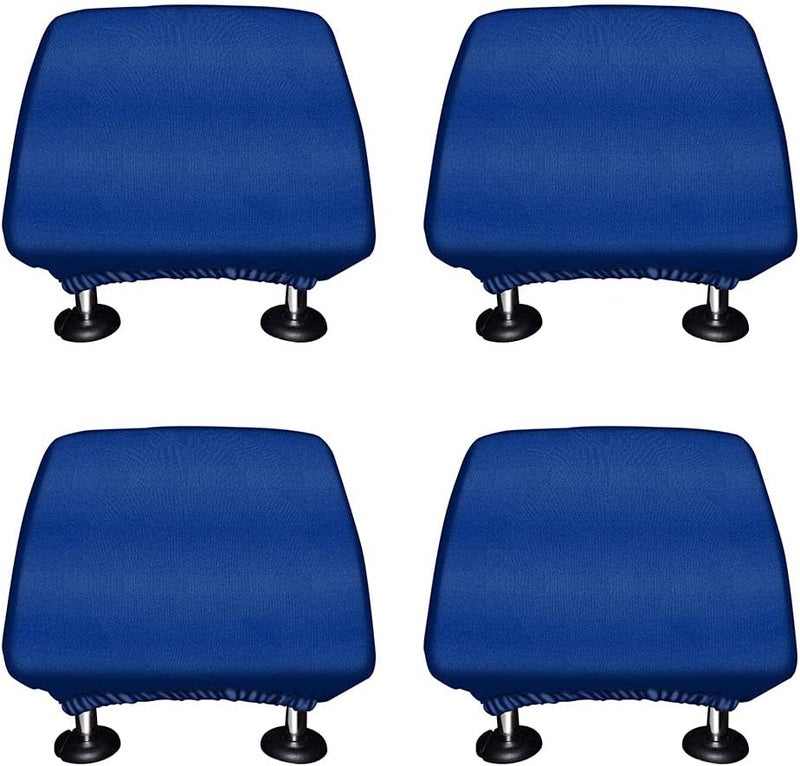 WIRESTER Set of 4 Car Seat Head Rest Cover, Protective Fabric Design Cover Decoration for All Cars - Solid Color, Cute Pattern Design - Image 1