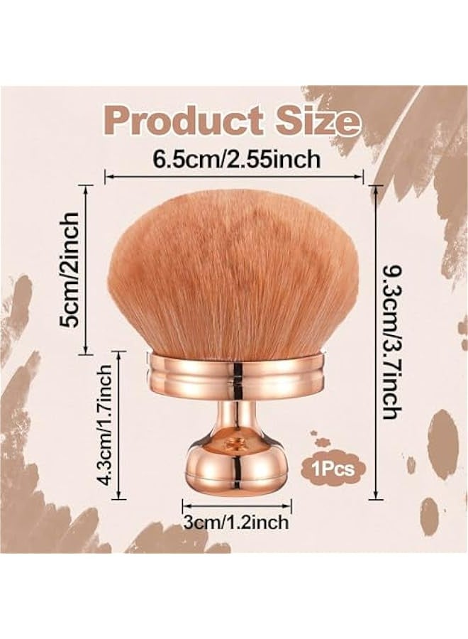Large Powder Brush, Foundation Applicator with Anti-Snag Feature, Mushroom Head Blush Brush, Kabuki Powder Makeup Brush, Perfect for Foundation and Blush Application - Image 2
