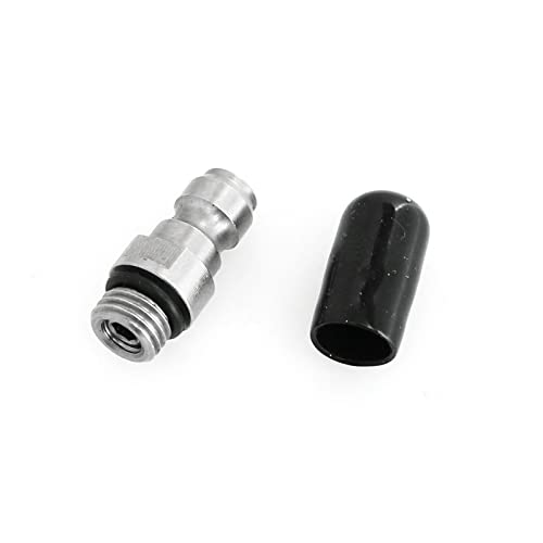 heyous Stainless Steel Paintball Air Gun Airsoft PCP Air Rifle M8x1 Silver Quick Plug Connector Check Valve One Way Foster Fill Nipple Adapter 1/8NPT - Image 1