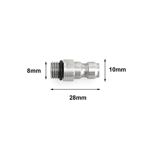 heyous Stainless Steel Paintball Air Gun Airsoft PCP Air Rifle M8x1 Silver Quick Plug Connector Check Valve One Way Foster Fill Nipple Adapter 1/8NPT - Image 3