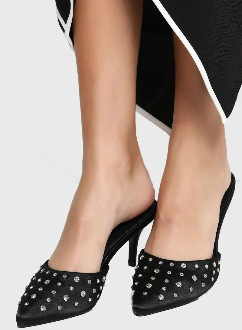 Ella Limited Edition Clear Stone Detail Slip On Pump