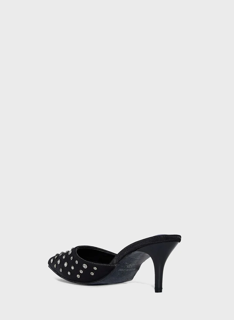 Ella Limited Edition Clear Stone Detail Slip On Pump