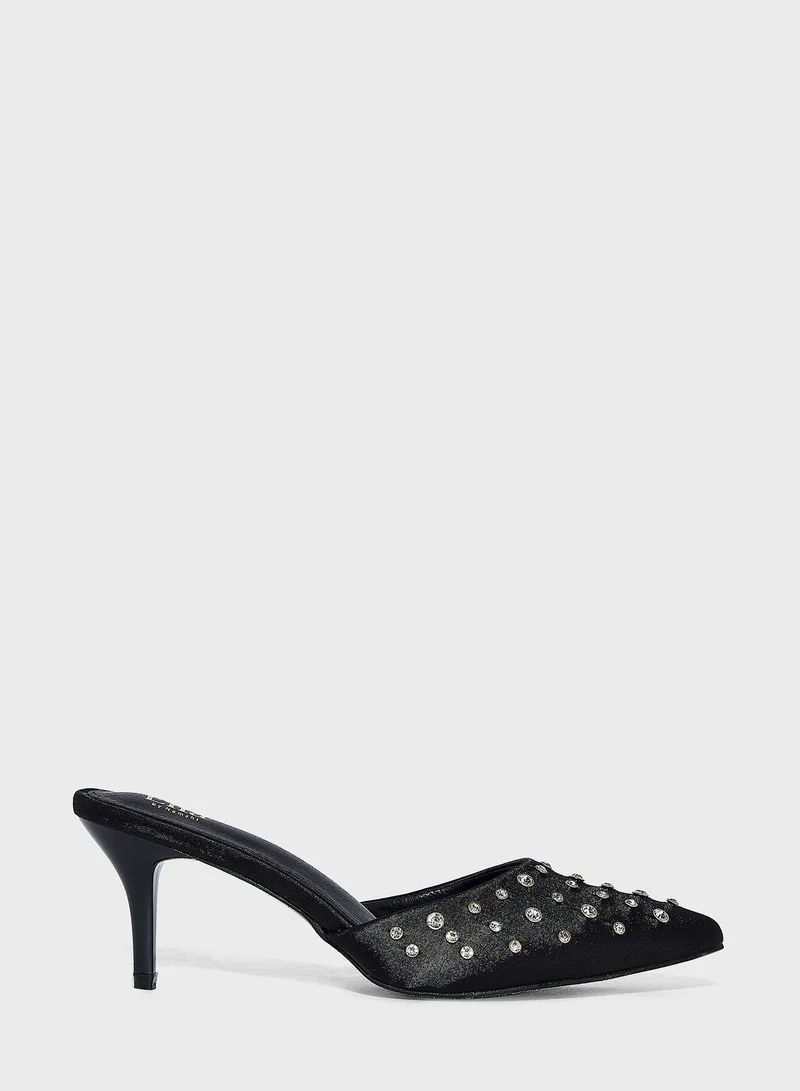 Ella Limited Edition Clear Stone Detail Slip On Pump