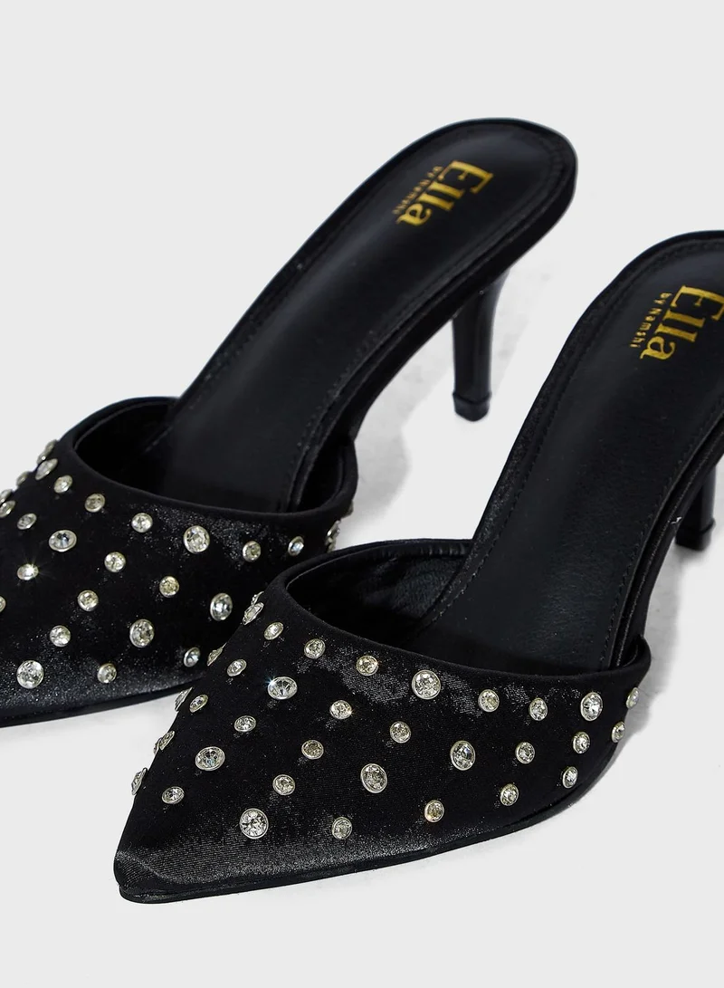Ella Limited Edition Clear Stone Detail Slip On Pump