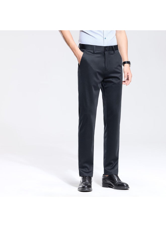 Hodo Hodo Men's Business Pants With Mulberry Silk & Cool Breathable Fabric Smooth Straight-leg Solid Color Summer Casual Pants - Image 3