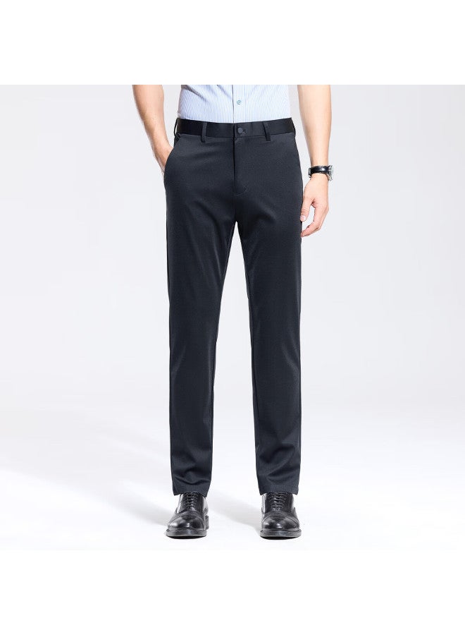 Hodo Hodo Men's Business Pants With Mulberry Silk & Cool Breathable Fabric Smooth Straight-leg Solid Color Summer Casual Pants - Image 2