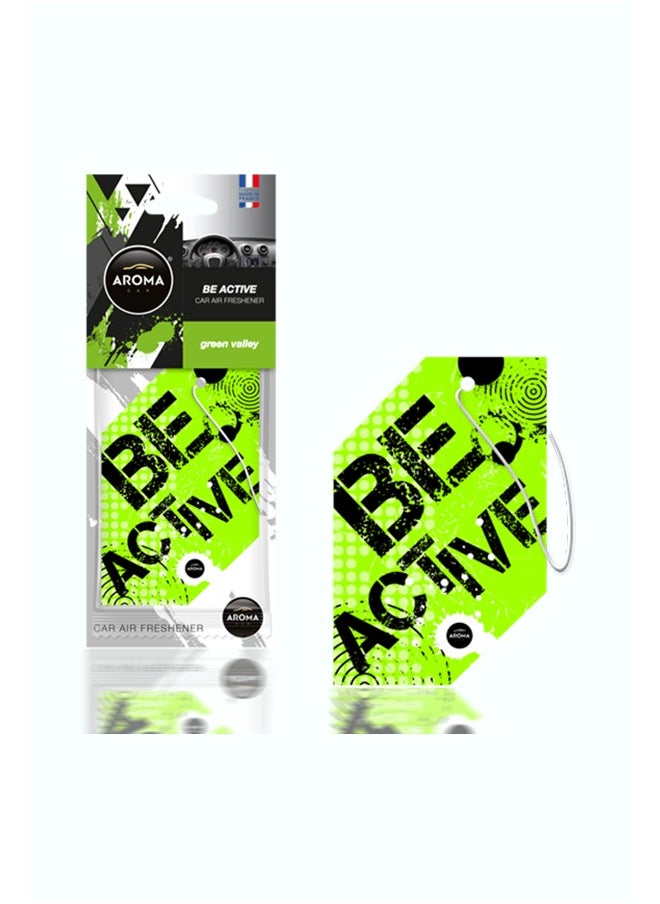 Aroma Cellulose Be Active Car Air Freshener Green Valley 