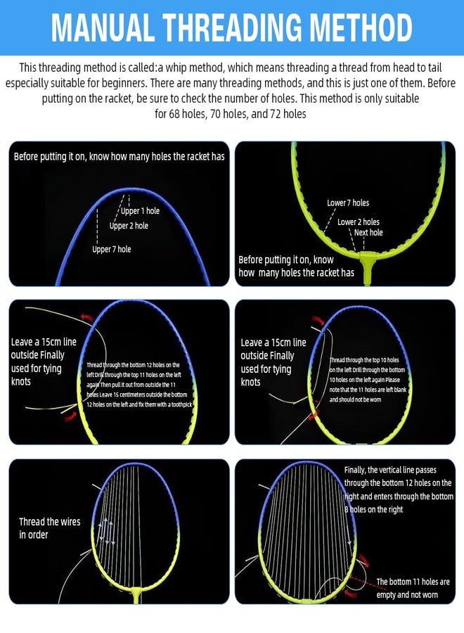 برو بيروس مجموعة أوتار مضارب تنس الريشة من بروبيروس®، لمضربين، طقم إصلاح أوتار بديل مع ملحقات وأدوات، أوتار من ألياف النايلون، 0.78 مم، قوة شد 26 رطلاً، طول 10 أمتار لكل لفة - برتقالي - Image 4