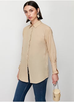 Stone Ruffle Detailed Cotton Woven Shirt TCTAW24TG00016 - pzsku/Z8349697D39B162A1747FZ/45/_/1730941017/ecaac8a6-f440-4da5-a9b4-d92e98f90fee