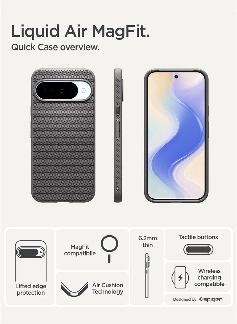 Spigen Liquid Air MagFit Google Pixel 10 Case / Pixel 10 PRO Case Cover [Pixelsnap and MagSafe compatible] - Marble Gray - Image 3