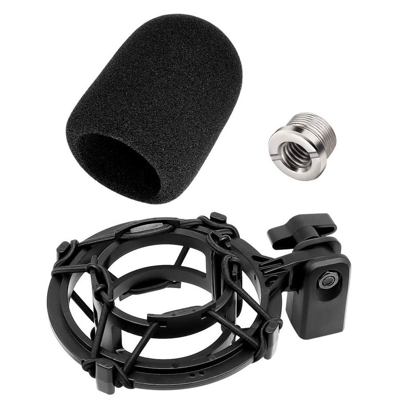 Etour AT2020 Microphone Shock Mount with Pop Filter, [Custom Built for audio technica Mic] Anti-Vibration Suspension Shockmount Holder Clip Compatible with AT2020USB+ AT2035 ATR2050 AT3035 AT3060 - Image 1