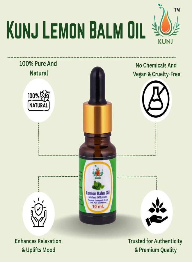 KUNJ Lemon Balm Essential Oil (Melissa Officinalis) 10ml - 100% Pure & Natural Melissa Oil | Therapeutic Grade Oil for Stress Relief, Relaxation, Sleep Support, Aromatherapy & Skin Care - Image 4