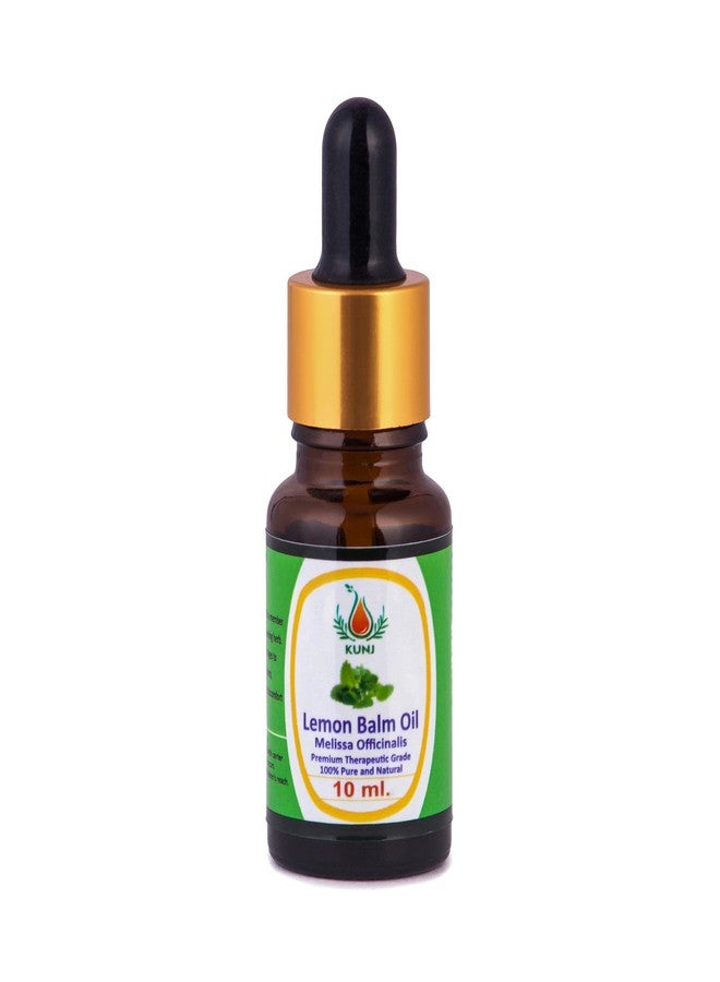KUNJ Lemon Balm Essential Oil (Melissa Officinalis) 10ml - 100% Pure & Natural Melissa Oil | Therapeutic Grade Oil for Stress Relief, Relaxation, Sleep Support, Aromatherapy & Skin Care - Image 1