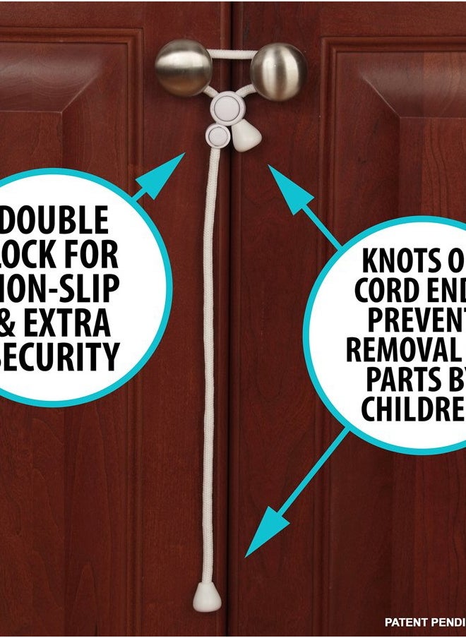 Kiscords - Kiscords Baby Safety Cabinet Locks for Knobs Child Safety Cabinet Latches for Home Safety Strap for Baby Proofing Cabinets Kitchen Door RV No Drill No Screw No Adhesive (White) - Image 1