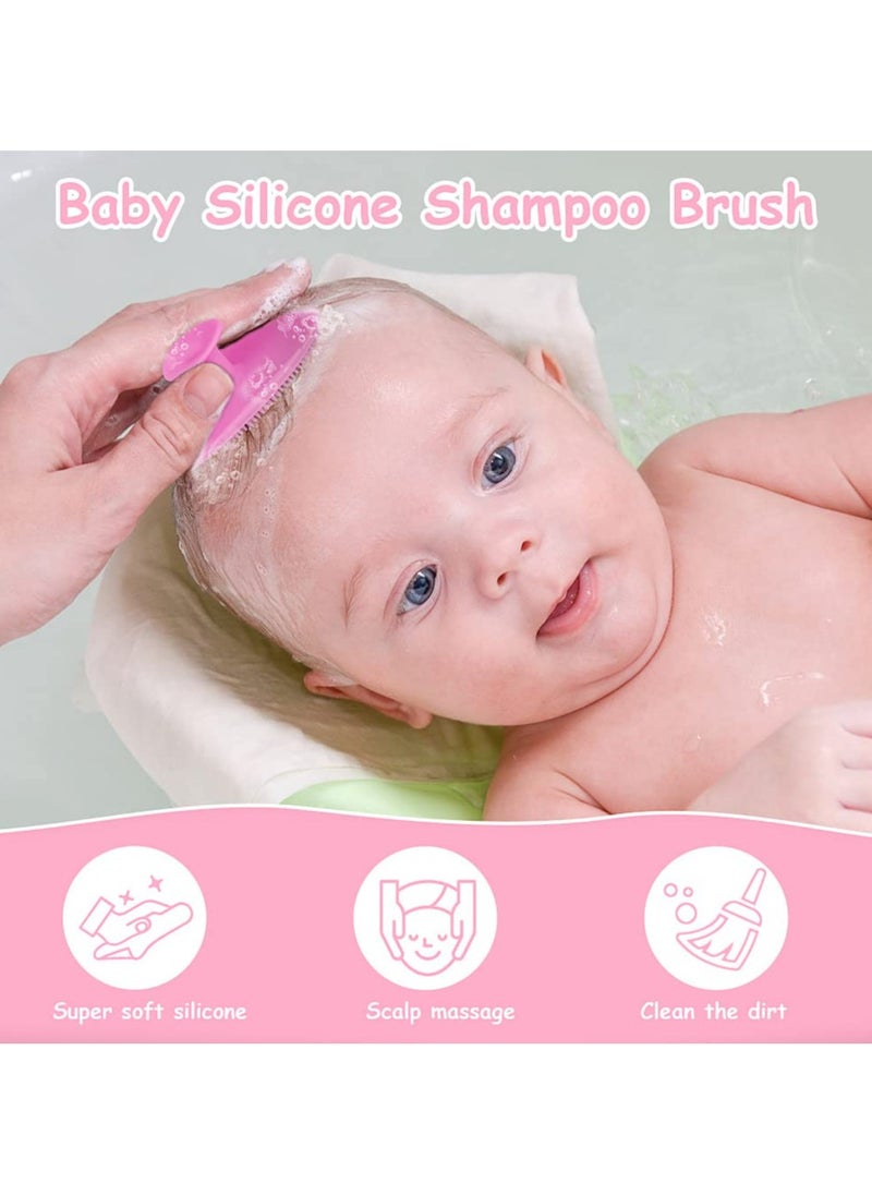 CMGTYYD Baby Hair Brush, 3PCS Baby Hair Brush and Comb Set, Cradle Cap Brush and Baby Hair Comb for Newborns & Toddlers, Perfect Baby Registry Gift, Pink  - Image 3