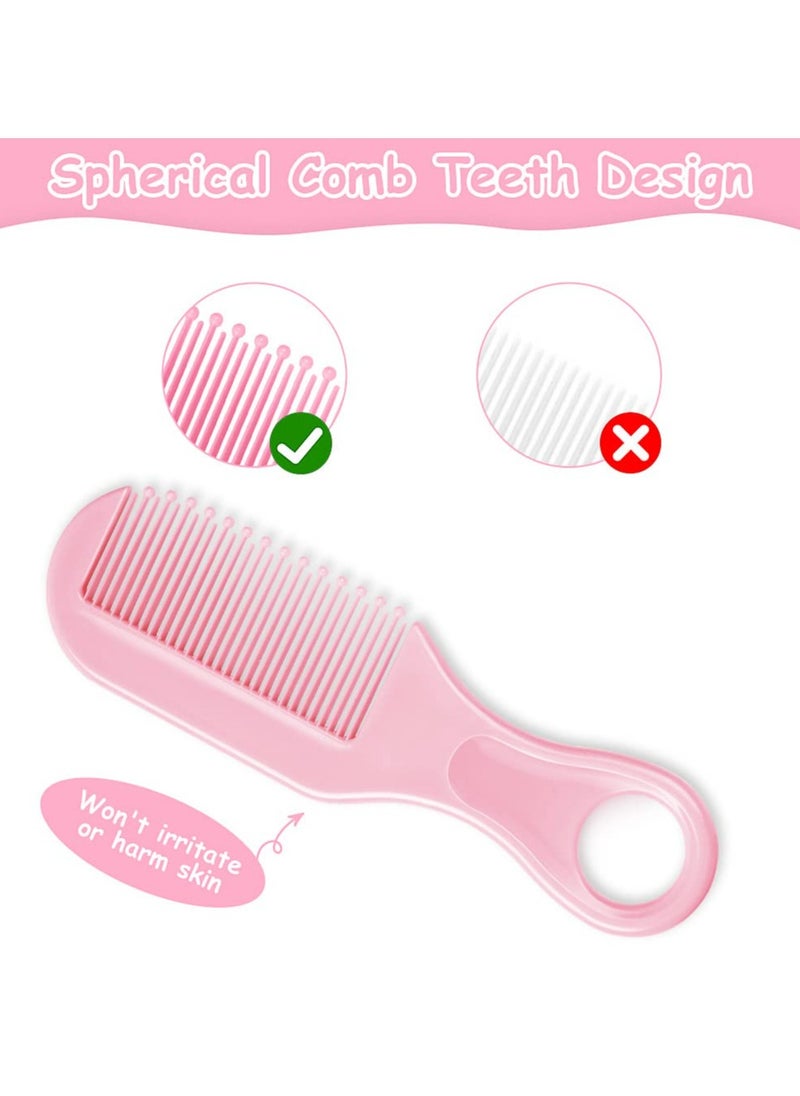 CMGTYYD Baby Hair Brush, 3PCS Baby Hair Brush and Comb Set, Cradle Cap Brush and Baby Hair Comb for Newborns & Toddlers, Perfect Baby Registry Gift, Pink  - Image 4
