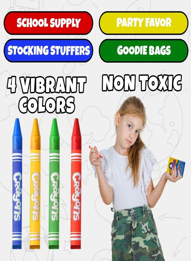 Bedwina Bulk Crayons - 96 Crayons - (Box of 24 Packs) - 4 - Per Pack, Premium Bright Colors for Kids and Toddlers, Non-Toxic for Coloring, Party Favors, Restaurants, Goody Bags, Stocking Stuffers - Image 3