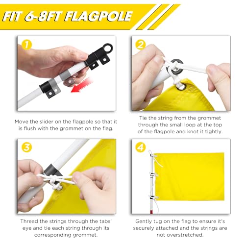 KINGTOP Golf Flag 20x14 Inch - Plain Yellow, 420D Nylon, Brass Grommets - Standard Putting Green Flags for Backyard Practice, Golf Courses, Country Club, 1-Pack - Image 4