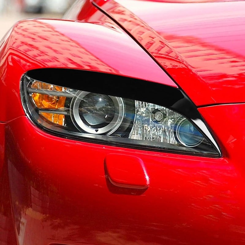 DEMULAX Gloss Black Headlight Eyebrow Trim for Mazda RX8 - Image 5
