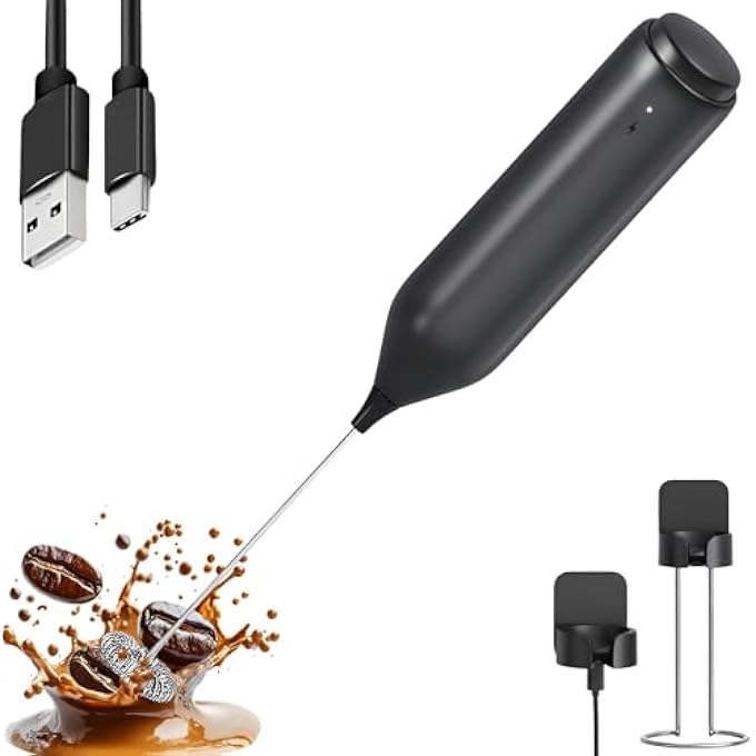 HEARTHLY Quiet And Powerful Electric Milk Frother  Usb Rechargeable Handheld Coffee Stirrer  Portable 10000 Rpm Coffee Frother For Latte Cappuccino  Hot Chocolate - Image 1